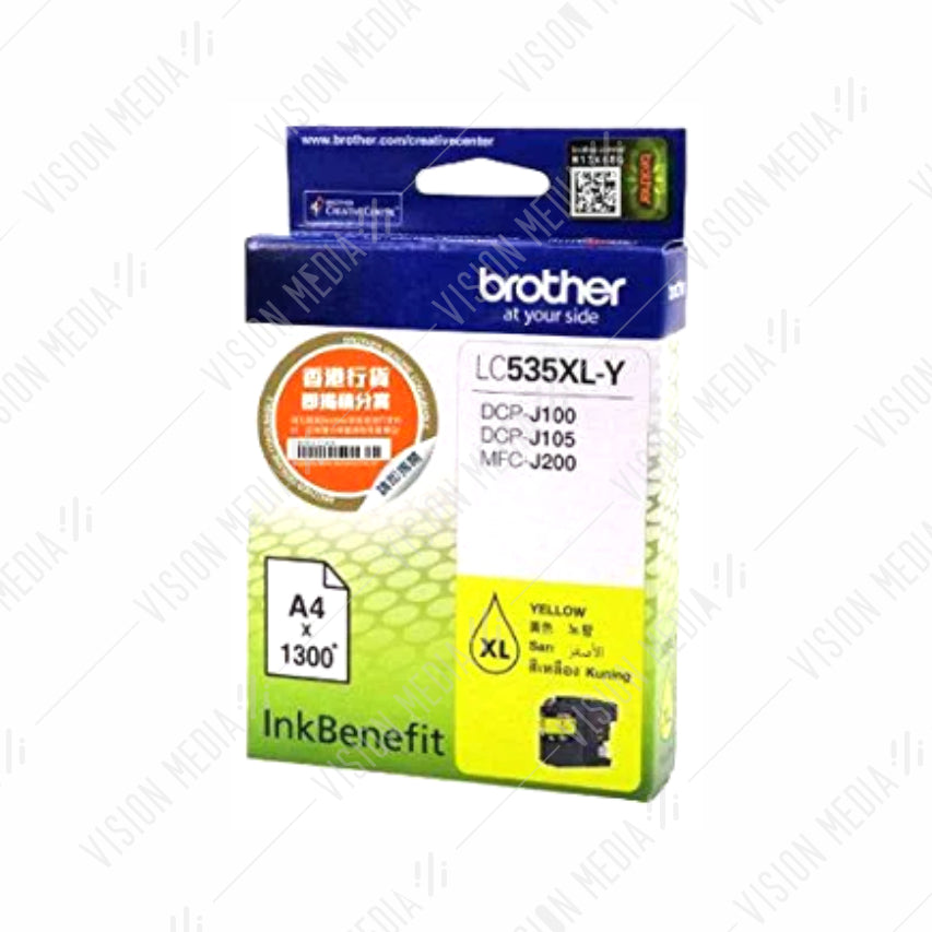 BROTHER YELLOW INK CARTRIDGE (LC-535XLY)