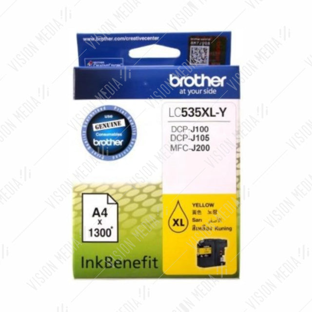 BROTHER YELLOW INK CARTRIDGE (LC-535XLY)