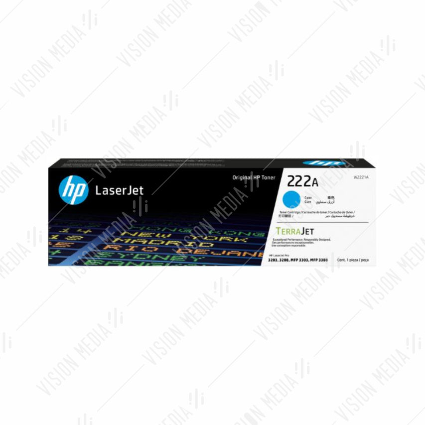 HP 222A CYAN LASERJET TONER CARTRIDGE (W2221A)