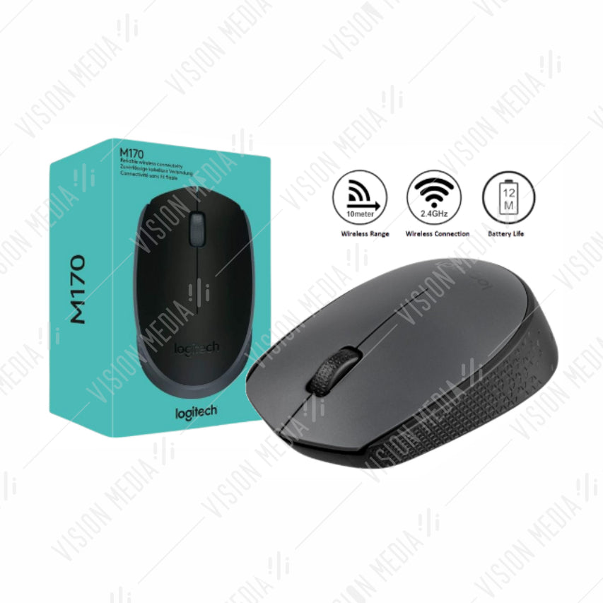 LOGITECH WIRELESS MOUSE M170 (BLACK) (910-004658)