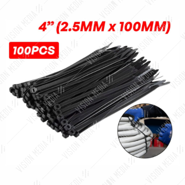 CABLE TIE 4" (100MM) BLACK (100 PCS / PACK)